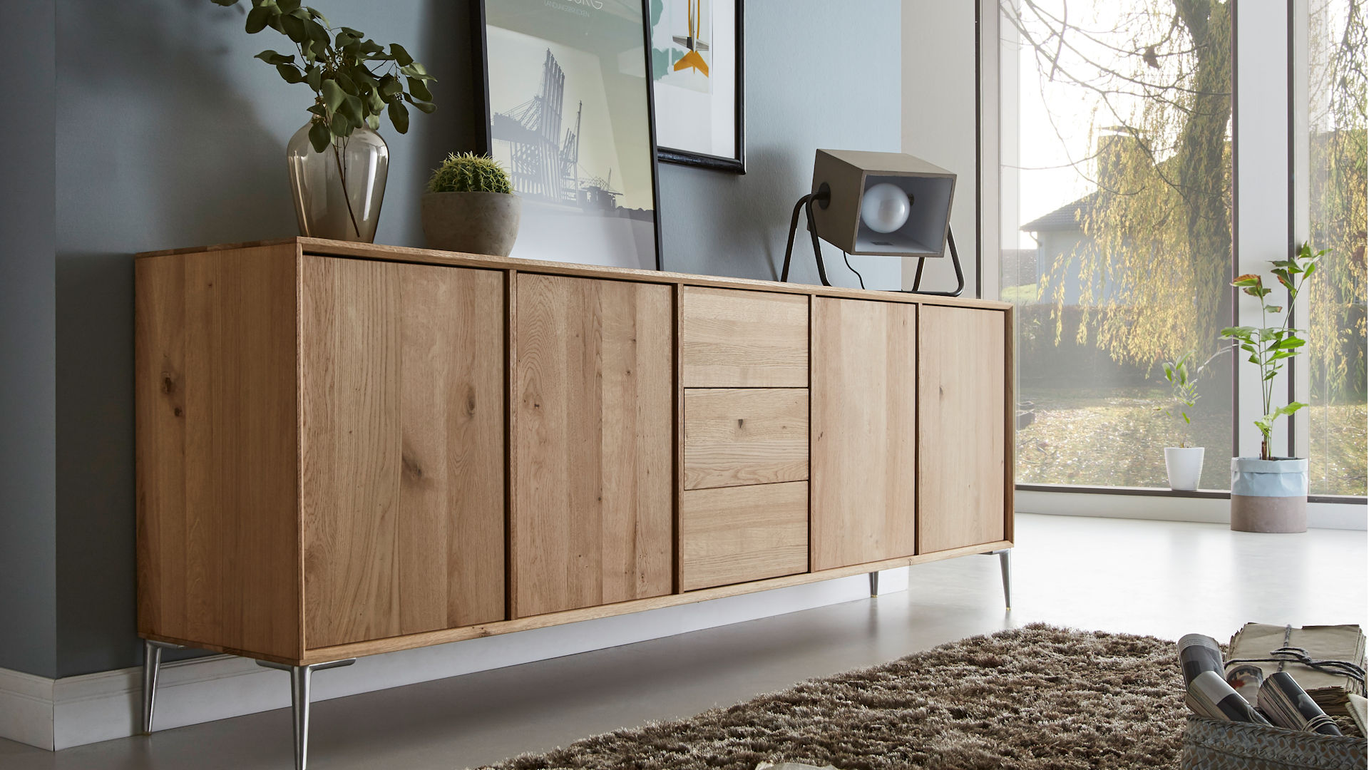 Sideboard Massivholz Wildeiche Z22178