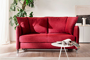 Schlafsofa Z22579 - Stoffbezug, rot