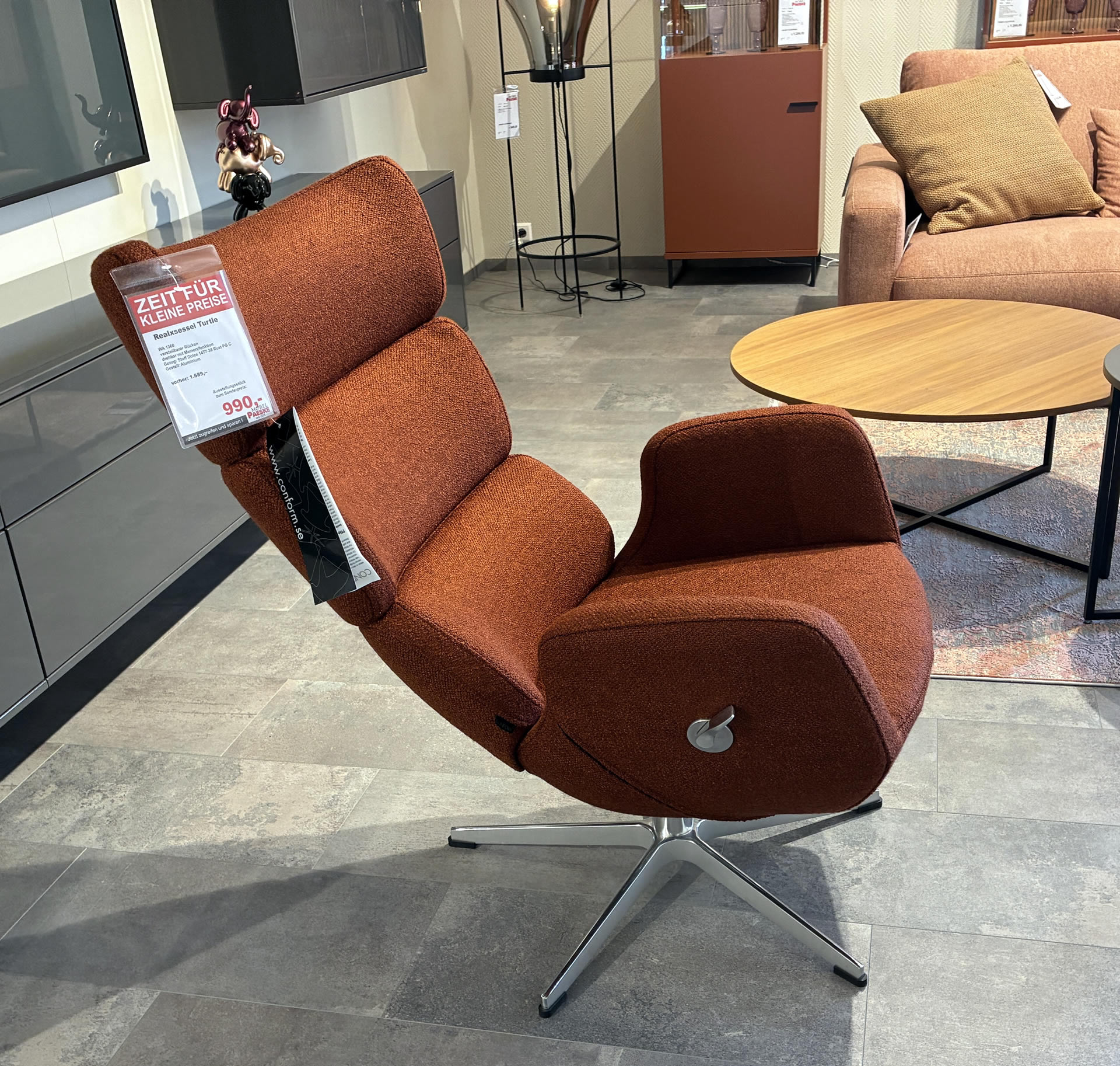 Relaxsessel Turtle v. Conform m. Rückenverstellung