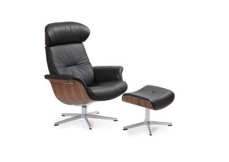 Einzelsessel Z22941 - Leder, inkl. Hocker, drehbar