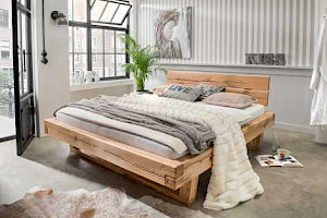 Balkenbett Z23059 - massiv Wildeiche
