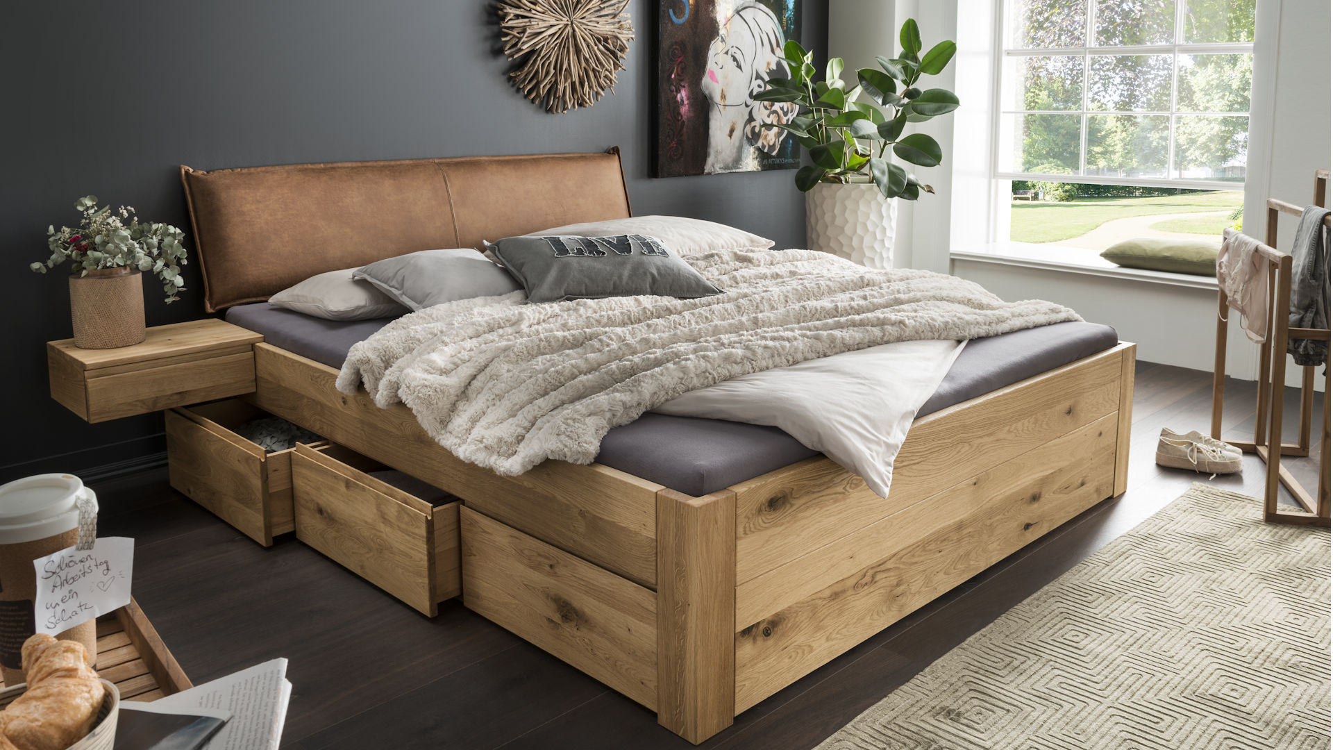Bett in Wildeiche Z23094-1