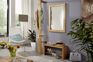 Garderobe Set Holz massiv Wildeiche Z23073