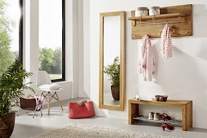 Garderobe Set Holz massiv Wildeiche Z23073-2