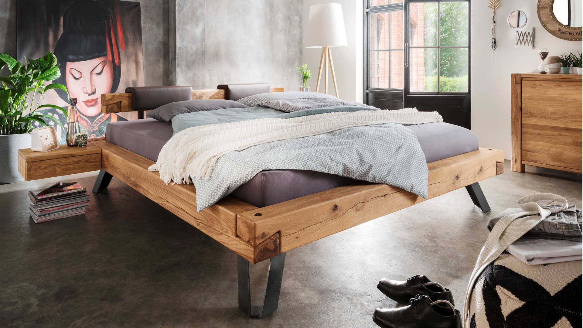 Balkenbett Massivholz Z23115