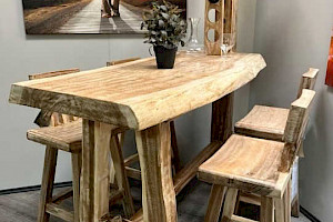 Bartresen Tresentisch mit Weinflaschenhalter Suarh