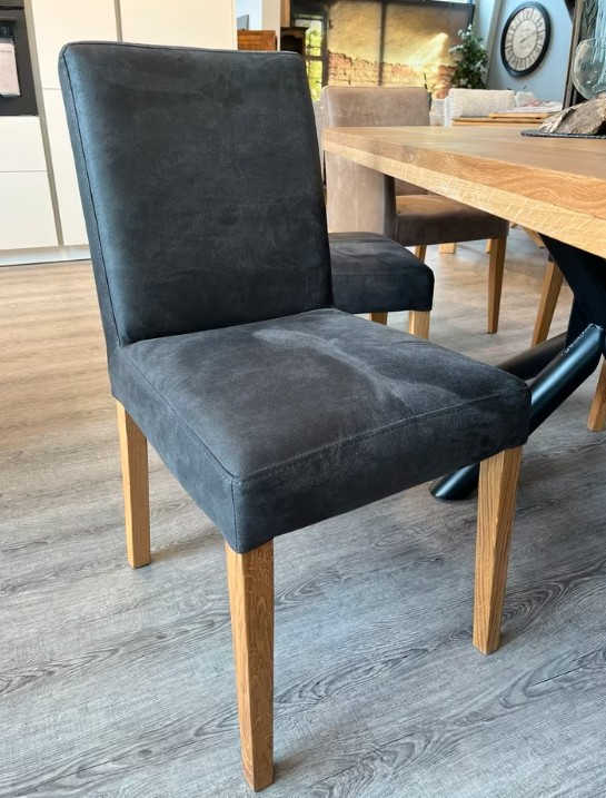 Polsterstuhl Stuhl mit Holzbeinen Anthrazit
